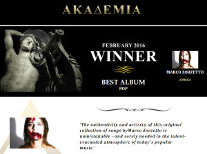 Akademia Music Awards Winner February 2016 Best album pop